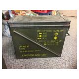 Large metal ammo box & rope. 8"x18"x15"