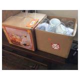 Punch bowl & assorted cups