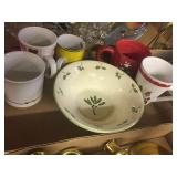 Bowl & assorted cups