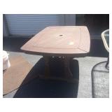 Recycled plastic wood-looking table