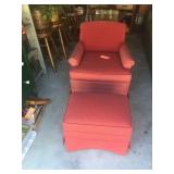 Upholstered chair with ottoman