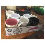 Box of assorted mugs