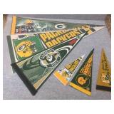 Assorted Packer pennants - 3 are signed