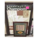 Vince Lombardi framed poster & stamps