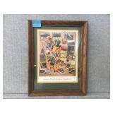 Framed Packer print signed by Fuzzy Thurston