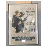 US Navy framed poster 20x28