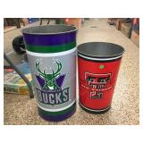 2 Metal garbage cans