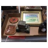 Metal globe bank & assorted