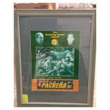 Framed Packer poster signed by Bart Starr.