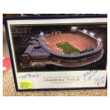 The First Kickoff framed Lambeau Field print with