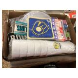 Plastic Packer cups, baseball trivia game &