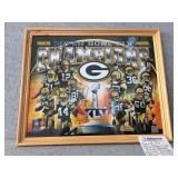 Framed Super Bowl poster with signatures