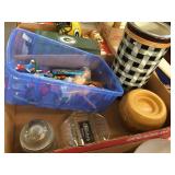 Ashtray, glass insulator & assorted