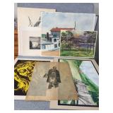 Watercolor & assorted artwork - not framed