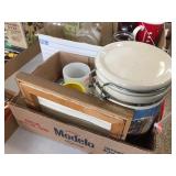 Canister, McDonalds cup, asst fishing lures