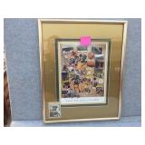 Framed Packer picture signed by Willie Davis