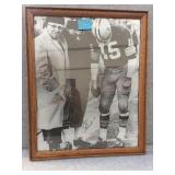 Framed Packer picture signed by Bart Starr &