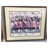 Framed Packer picture signed by Rutgers, Wilkerson