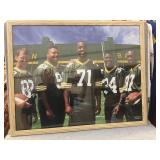 Framed Packer picture signed by Edgar Bennett,