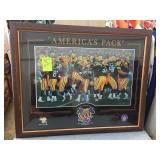 Framed Superbowl XXXI poster signed by artist