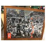 Stretched canvas under glass of LeBron James