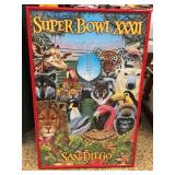 Superbowl XXXII framed poster w/signature