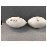 2 footballs signed by Perry & Jennings