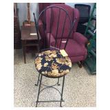 Charleston Forge iron swivel stool w/back