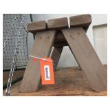 Wood bench. 24" long x 13" high