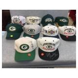Assorted autographed Packer hats