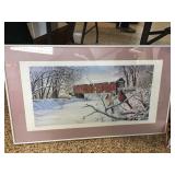 Framed, signed & numbered print. 33"x20"