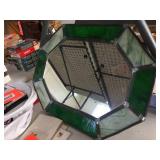 Leaded glass mirror. 19"x15"