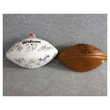 2 footballs with assorted autographs