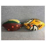 2 footballs with assorted signatures