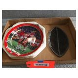 Joe Montana plate & leaded glass football