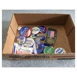 Political pin back buttons