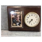 Paul Hornung autographed card on clock plaque