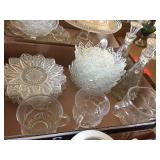 Glass cruets, cups  & assorted glassware