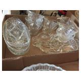 Glass cups, relish dishes & assorted