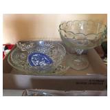 Glass bowl, compote & assorted