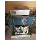 Relish dish, wine glasses & assorted