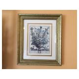 Pair of framed decorator pictures. 12" x 14"