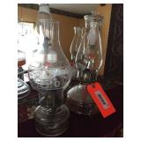 2 oil lamps. 13" tall