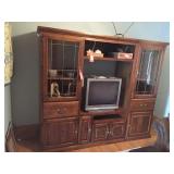 2 piece entertainment center & Sharp 27" TV. Unit
