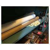 Iron, candle holders & assorted on shelf