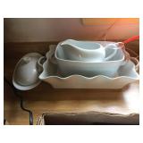 Covered butter, gravy boat & assorted