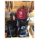 2 coffee makers & tea kettle