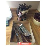 Meat thermometer & assorted knives