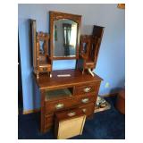 East lake style triple mirrored dresser with