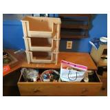 Stacking bins & drawer of contents